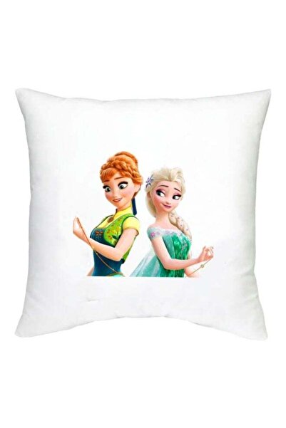 Generic Frozen Character Printed Decorative Cushion White/Green/Beige 16x16inch