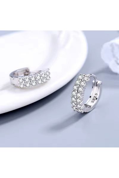 SAFİR Cercei 925 Argint Pur, Clasic și Rafinat cu Dublu Strat de Zirconiu Cubic