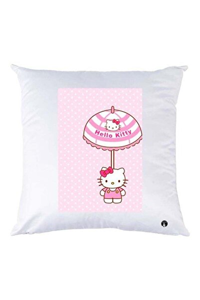 Generic Hello Kitty Printed Throw Pillow White/Pink 30x30cm