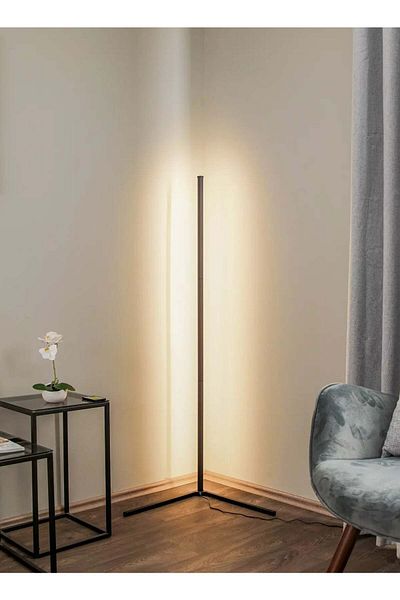 Generic مصباح أرضي ذكي من HuHa Corner RGB LED قابل للتعتيم مع مزامنة الموسيقى وتغيير الألوان والتحكم عن بعد من خلال التطبيق 118