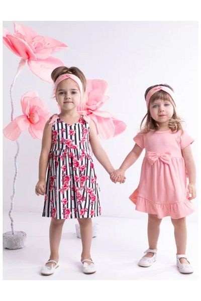 Nicol Cotton Dress with Short Sleeves Nana Pink Size 74