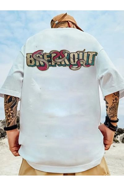 PENTHİLUS Men Short Sleeve Round Neck Geometric Pattern T-Shirt for Summer Outdoor Activities