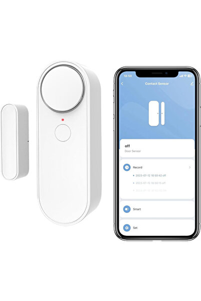VisionHub Senzor inteligent wireless pentru ușă, fereastră, antifurt, compatibilitate cu aplicațiile Tuya și Smart Life, alarmă pentru casă