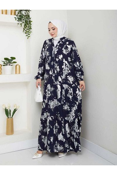 Moda Krash Oversize Viscosse Dress with Paper Print