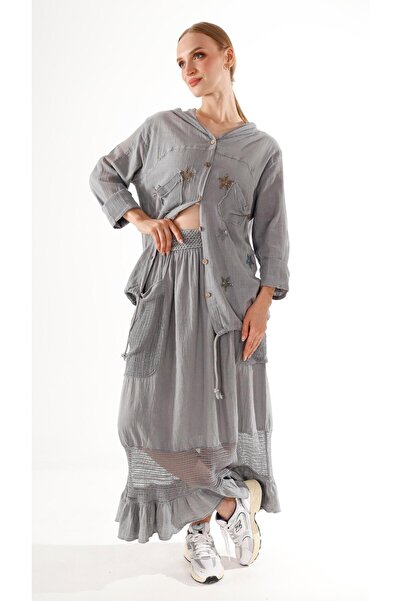 shE tekstil Starry Shirt Linen Jacket