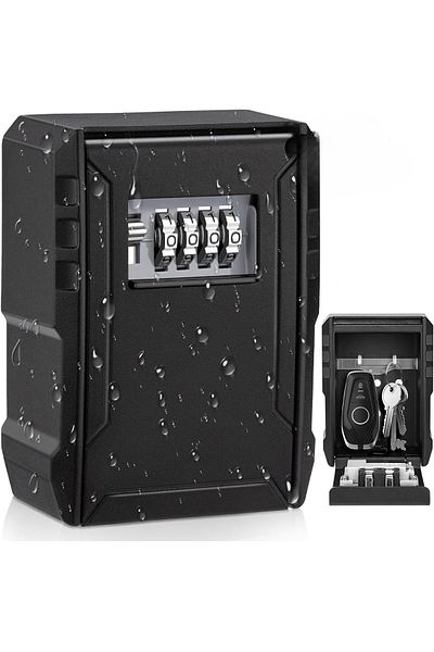 VisionHub Metal box with combination lock for key storage, waterproof, Waterproof external box, resistant