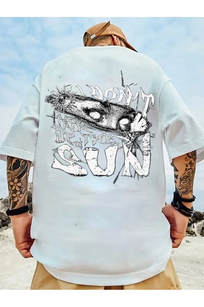 PENTHİLUS Men Short Sleeve Round Neck Geometric Pattern T-Shirt for Summer Outdoor Activities