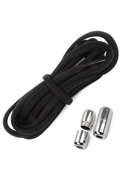 OEM Elastic Shoelaces, NO TOUCH system with Metal Capsule, Black