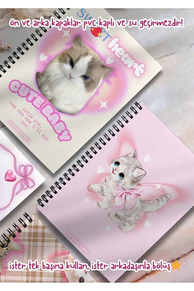 merccuri crafts A4 Spiral School Notebook 50 Sheets Set of 4 - Lined - Pvc Coated Waterproof Hard Cover