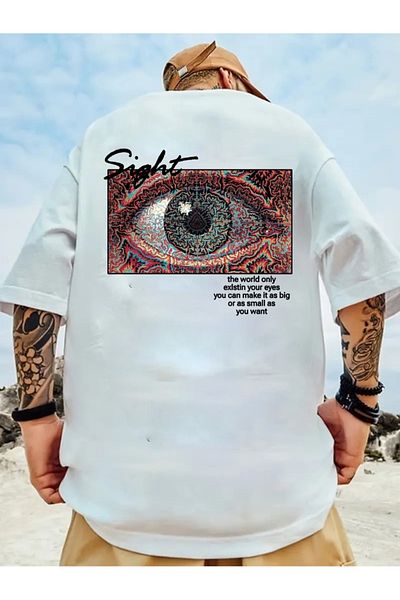 PENTHİLUS Men Short Sleeve Round Neck Geometric Pattern T-Shirt for Summer Outdoor Activities