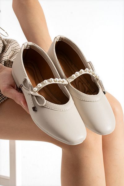 Neva'nın Butiği Florida Pearl Ribbon Detail Ballet