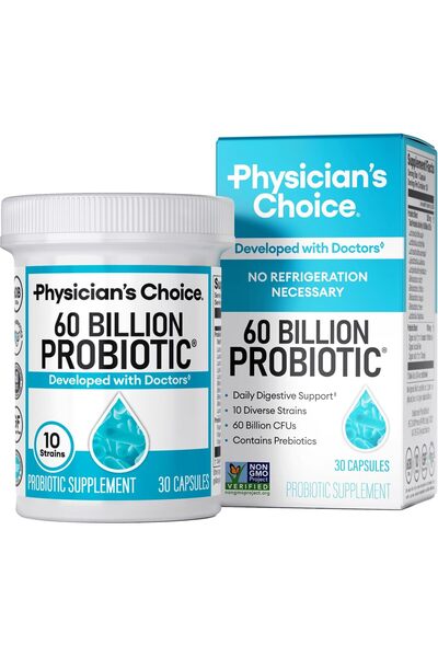 Vitamins Probiotics 60 Billion; Approved for Women, Men & Adults; Refrigerated Free; 30 Capsules