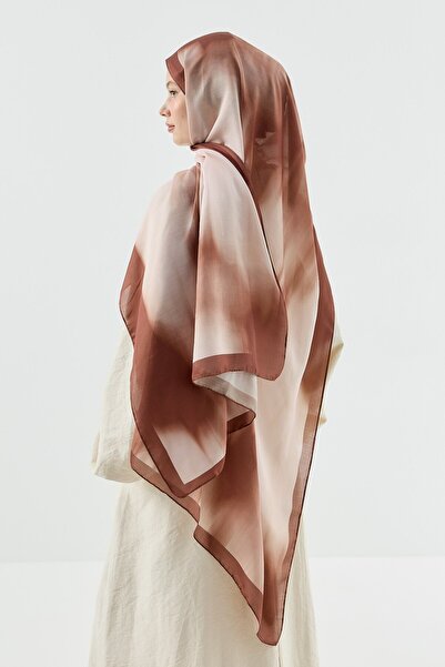 Modakaşmir Βαμβακερό σάλι με μοτίβο ομίχλης