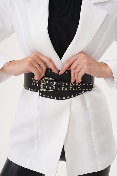 Desre Moda Zimba Detailed Wide Belt Dress Belt Shirt Belt Coat Belt Body Belt Waist Belt