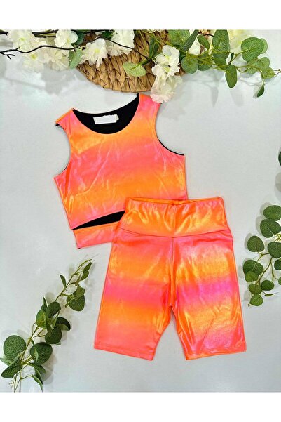 chibuumbabykids بدلة رياضية للفتيات براقة نيون