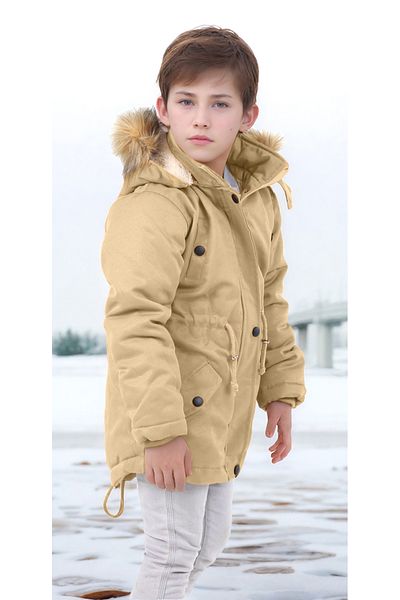 Pantulux Boy's Waterproof Machine Washable Canvas Fabric Thick Winter Coat