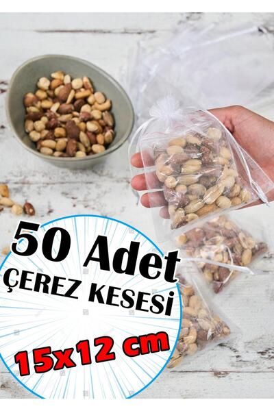 Dantelux 50 Adet Klasik Tül Çerez Kesesi (15x12 cm) - Beyaz