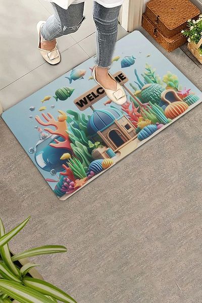 Valerine Life Aquarium City Welcome Door Mat 45x70cm