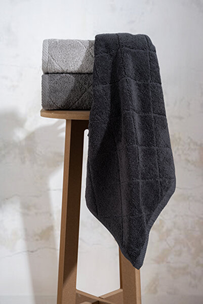 TICOTTO طقم فوط كارو 50×90 سم 100% قطن – 3 قطع، عالية الامتصاص، فائقة النعومة، مع علاقة