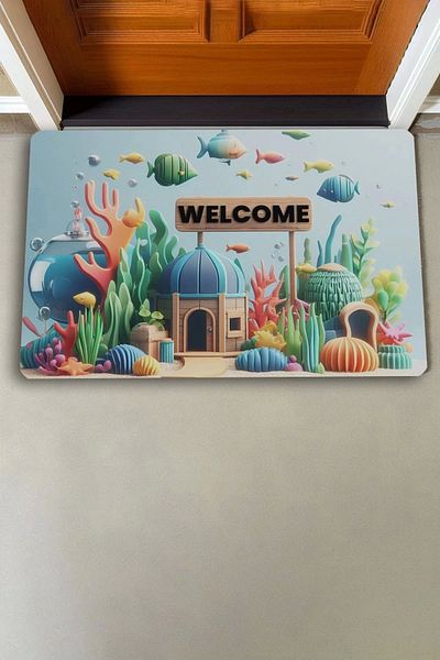 Valerine Life Aquarium City Welcome Door Mat 45x70cm