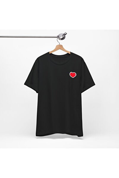 Tubinyoo تي شيرت كبير الحجم مطبوع عليه قلب صغير للجنسين