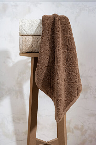 TICOTTO طقم فوط كارو 50×90 سم 100% قطن – 3 قطع، عالية الامتصاص، فائقة النعومة، مع علاقة