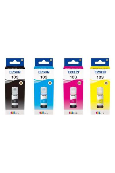 EPSON Pack of 4 103 Ink Bottle Set Black, Cyan, Yellow & Magenta