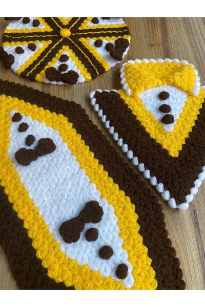 Öztürk مجموعة المهر ومنشفة الحمام مكونة من 3 قطع.