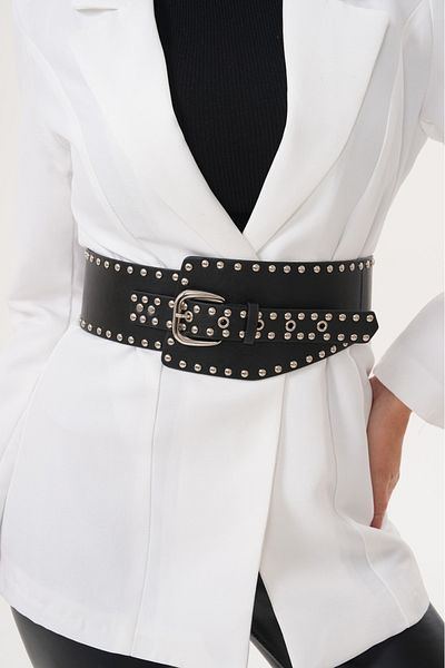 MODAM HİFA Wide Belt with Zimbal Dress Belt Shirt Belt Waist Belt Body Belt