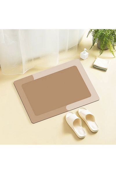 OEM Anti-Slip Bath Mat, Absorbent, Quick Drying, Rectangular, Dimensions 58 x 39 cm, Brown