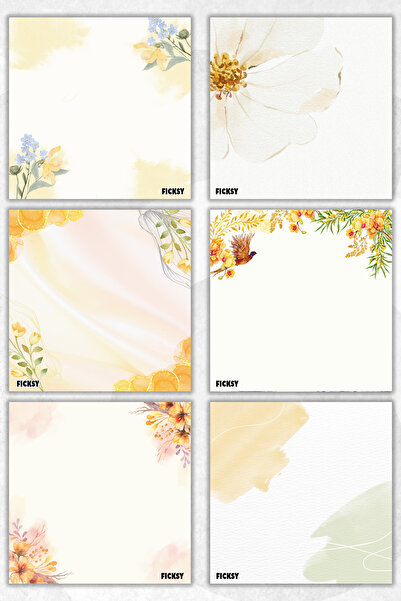 Ficksy مفكرة زهور - مقاس 9*9 سم - 50 ورقة - مفكرة - مذكرة - ورق ملاحظات - قائمة المهام - دفتر ملاحظات