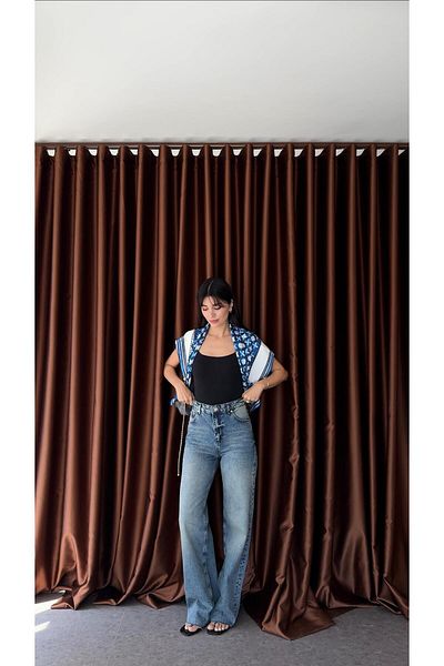 HAZELANNA Blue Premium Jean with Cut Legs