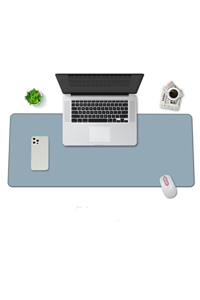 VisionHub Mousepad mare, piele PU pentru protecția biroului, suprafață moale, impermeabil, bază antiderapantă, 80x40cm, albastru