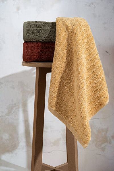 TICOTTO طقم فوط قطن 100% مقاس 50×90 سم – 3 قطع، عالية الامتصاص، فائقة النعومة، مع علاقة