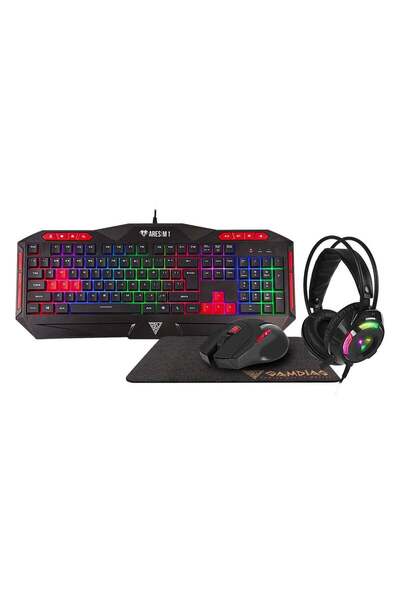gamdias Poseidon M2 4-in-1 Gaming Combo: Multi-color Backlit Keyboard, HD Headset, Advanced Gaming M