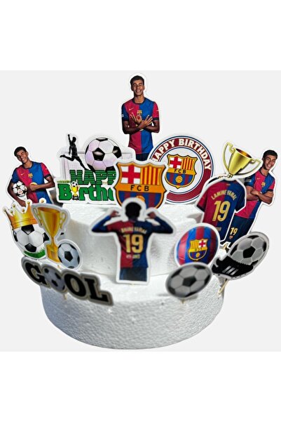 Barcelona Set 15 Cake Decorations Football FC Reusable