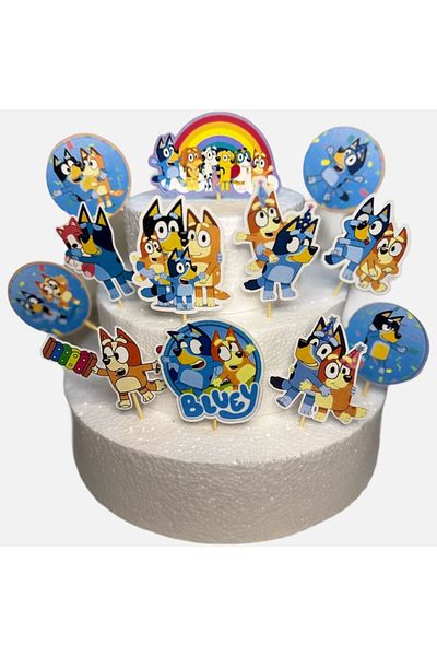 bluey Set decorations for cake 2-10cm