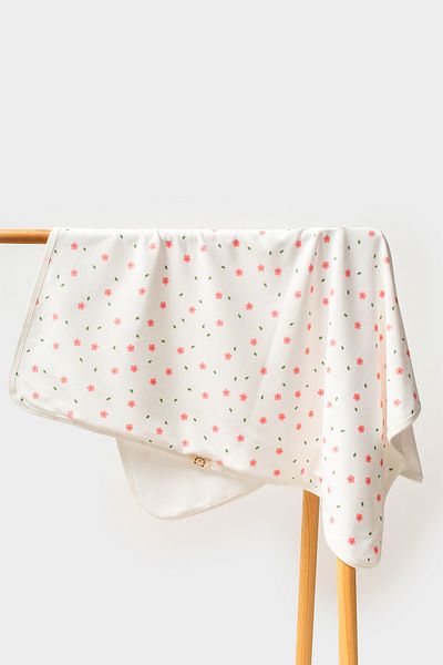 MAHFEL 100% Cotton Organic Pink Flower Printed Baby Kids Blanket
