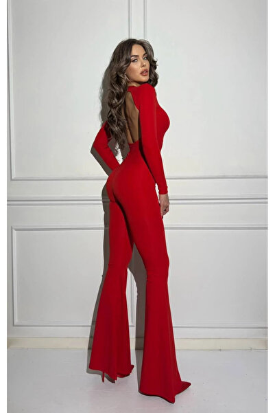 AFİTAP Shirred Back Low-Cut Jumpsuit