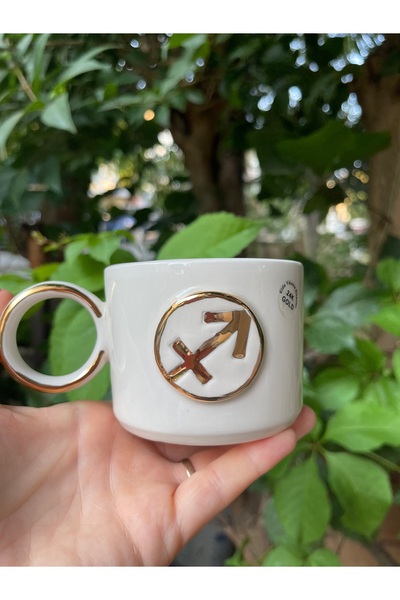Yay Burcu 24 K Altın Dekorlu Fincan