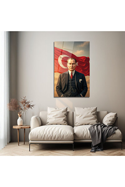 Altat Home Atatürk ve Türk Bayrağı Temalı Cam Tablo