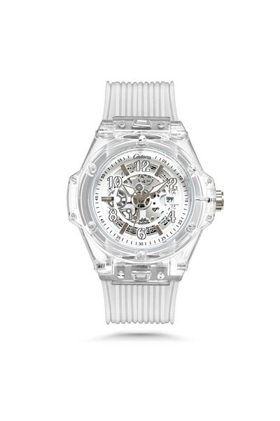 catera Men's watch with a white rubber strap