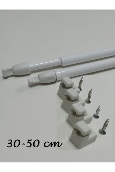 TİEBACK 30-50 cm Ayarlanabilir Briz Çubuğu 2 Adet Alüminyum Perde Borusu 4 Ad...