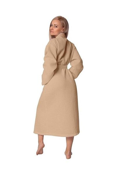 Bagno Milano Waffle Patterned 100% Organic Cotton Women's Bathrobe - Black Women's Bathrobe - Light Bathrobe