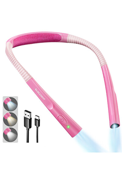 Glocusent Lampă de citit pe gât, flexibilă - ușoară, Glocusent®, încărcare US...