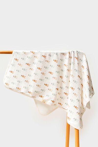 MAHFEL 100% Cotton Organic Rabbit Printed Baby Kids Blanket