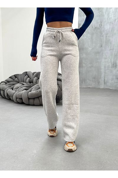 veres Sorane Gray Winter Fleece-Lined Sweatpants