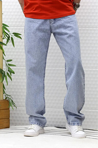 Genel Markalar Buz Mavi Erkek Baggy Jean