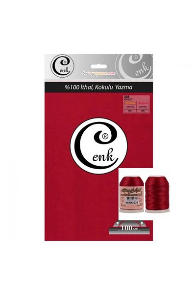 Yüsra Shop Cenk Imported Writing 328 Red 100 cm Six-Pointed 20 Gr Needlework Thread with String