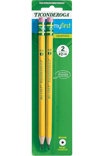 TICONDEROGA أقلام الرصاص الأولى الخاصة بي، علبة خشبية رقم 2 HB ناعمة، مبراة م...